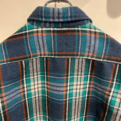 90's Five Brother ファイブブラザー ヘビーネルシャツ USA製 緑青(L-TALL)/B2848SH-SO