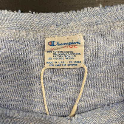 80's champion ピグメント染め クルーネックTシャツ 薄青 (XL)/A2836T-SO