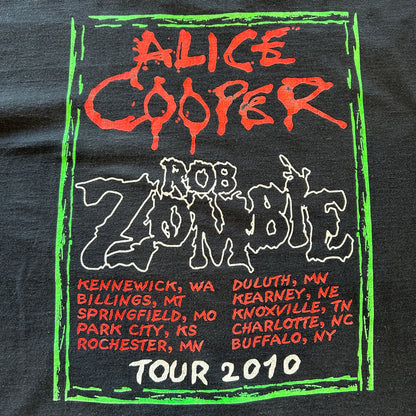00's ROB ZONBIE&ALICE COOPER ツアーTシャツ バンドT 黒(XL)/A6461T-SO