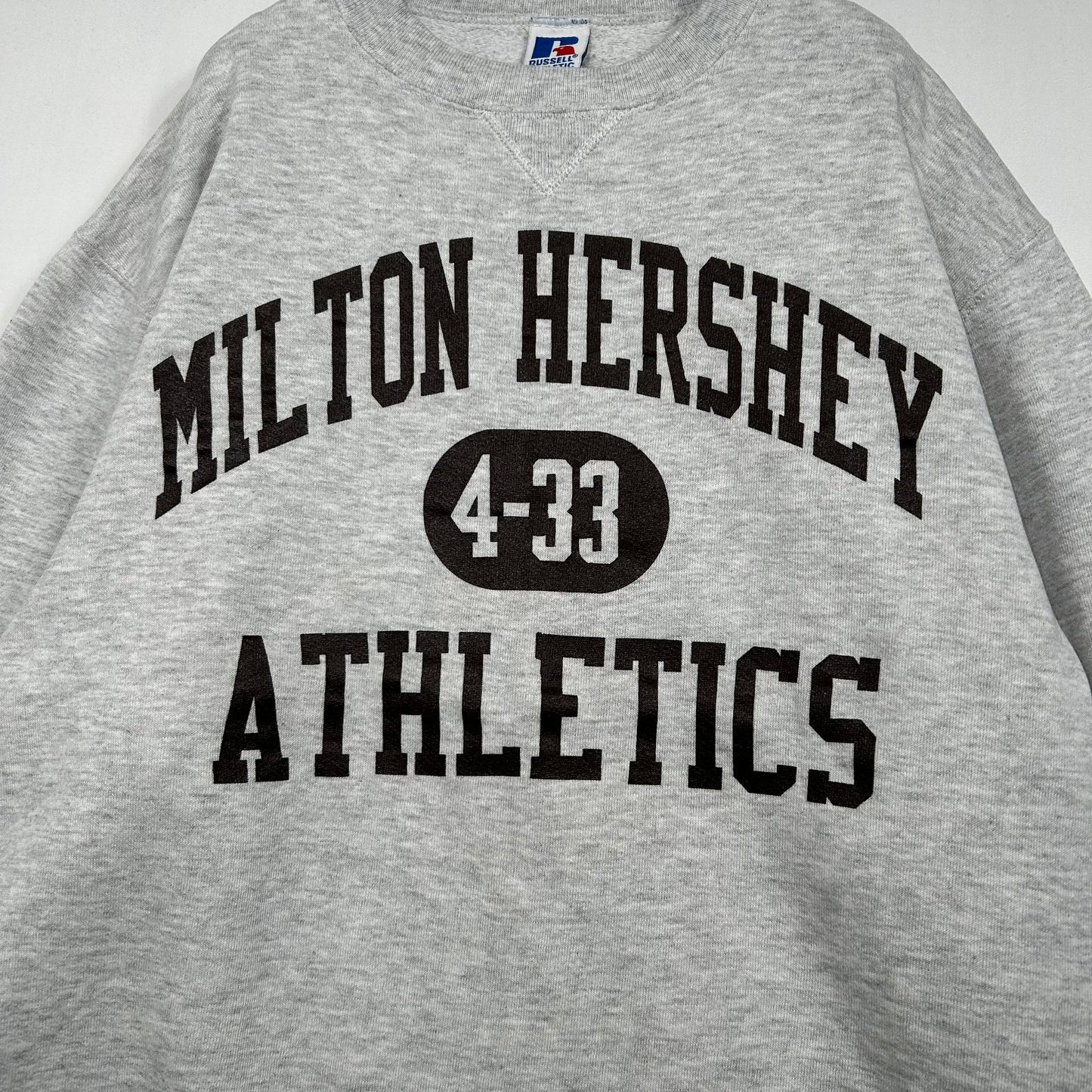 Russell Athletic ラッセル カレッジスウェット MILTON HERSHEY ATHLETIC グレー 文字ブラウン(L)/A5238SW-SO