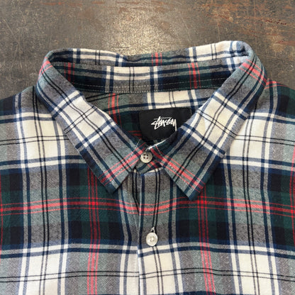 Stussy ステューシー レーヨンチェックシャツ 深緑 (L) /A9256SH-SO