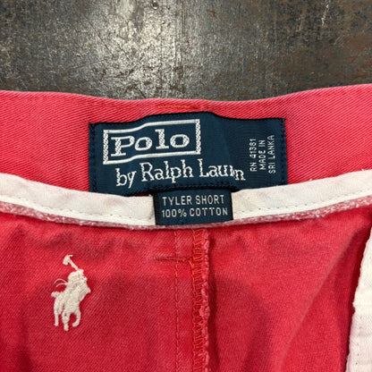 00's  Polo Ralph Lauren ポニーロゴ柄 ショーツ ハーフパンツ 赤 38/A7316P-SO