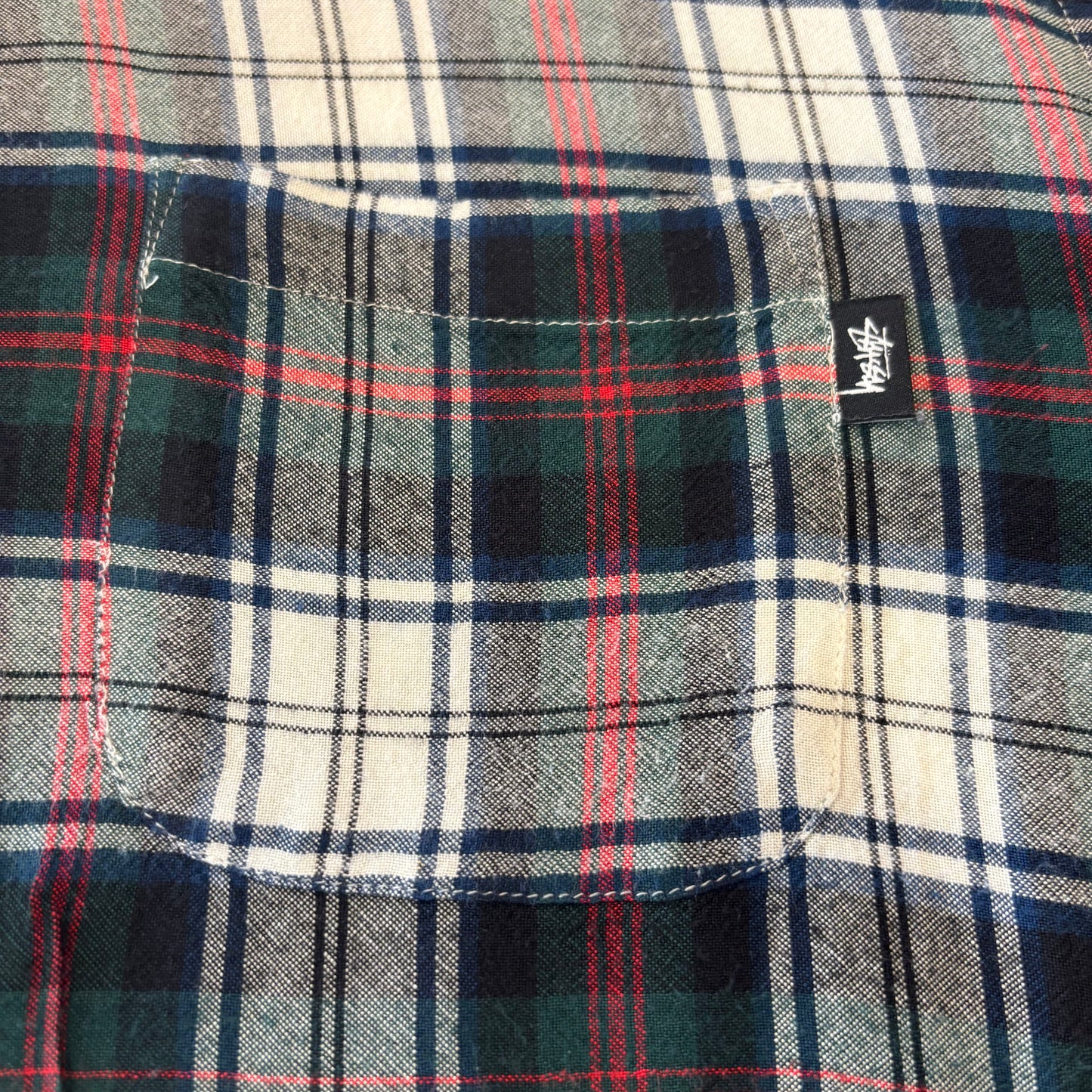 Stussy ステューシー レーヨンチェックシャツ 深緑 (L) /A9256SH-SO