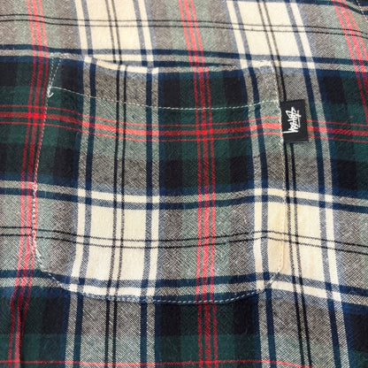 Stussy ステューシー レーヨンチェックシャツ 深緑 (L) /A9256SH-SO