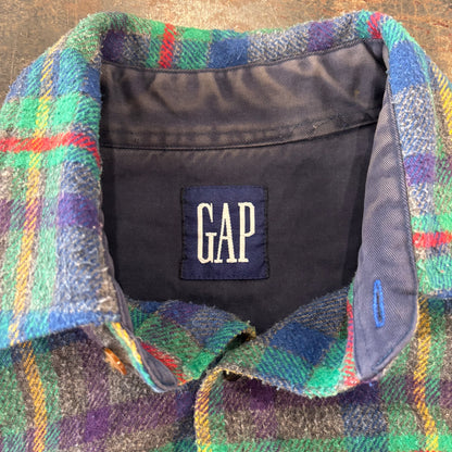 GAP ギャップ タータンチェック ネルシャツ 緑青グレー (推定M) /A8818SH-SO