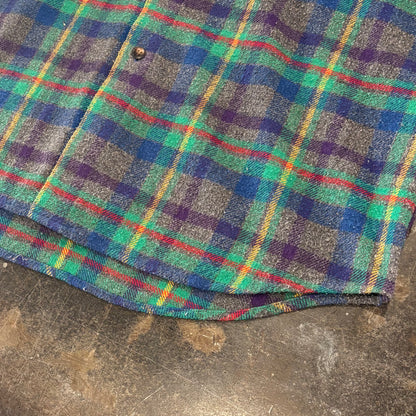 GAP ギャップ タータンチェック ネルシャツ 緑青グレー (推定M) /A8818SH-SO