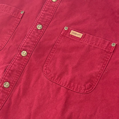 Carhartt カーハート ダックワークシャツ ワインレッド (M) /B3249SH-SO