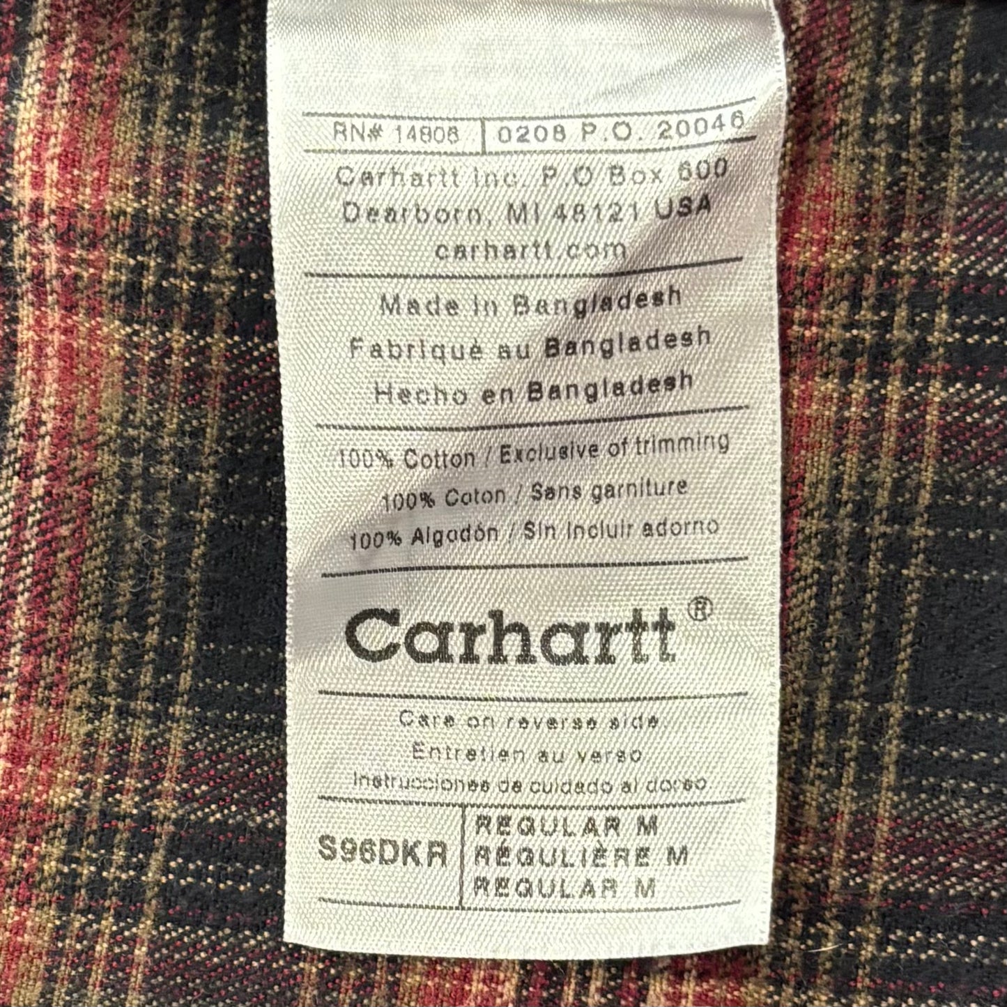 Carhartt カーハート ダックワークシャツ ワインレッド (M) /B3249SH-SO
