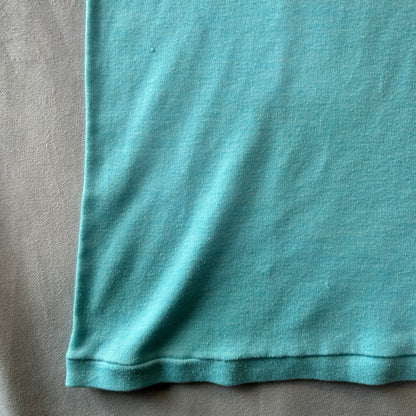 ８0's Unknown It's not my job,mon 染み込みプリント メッセージTシャツ ブルー /C0703T-SO
