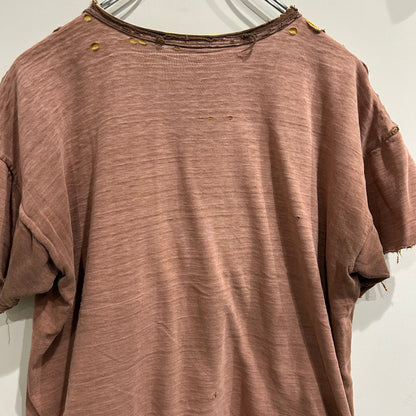 ６０’s Champion ダブルフェイスTシャツ 茶・黄(L)/A6319T-S0