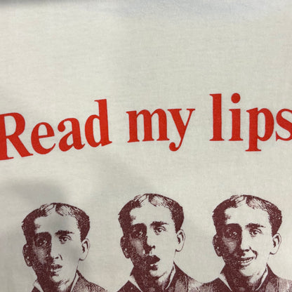 80's CAL CRU Read my lips I just farted ジョーク Tシャツ 白 (XL)/B2712T-SO