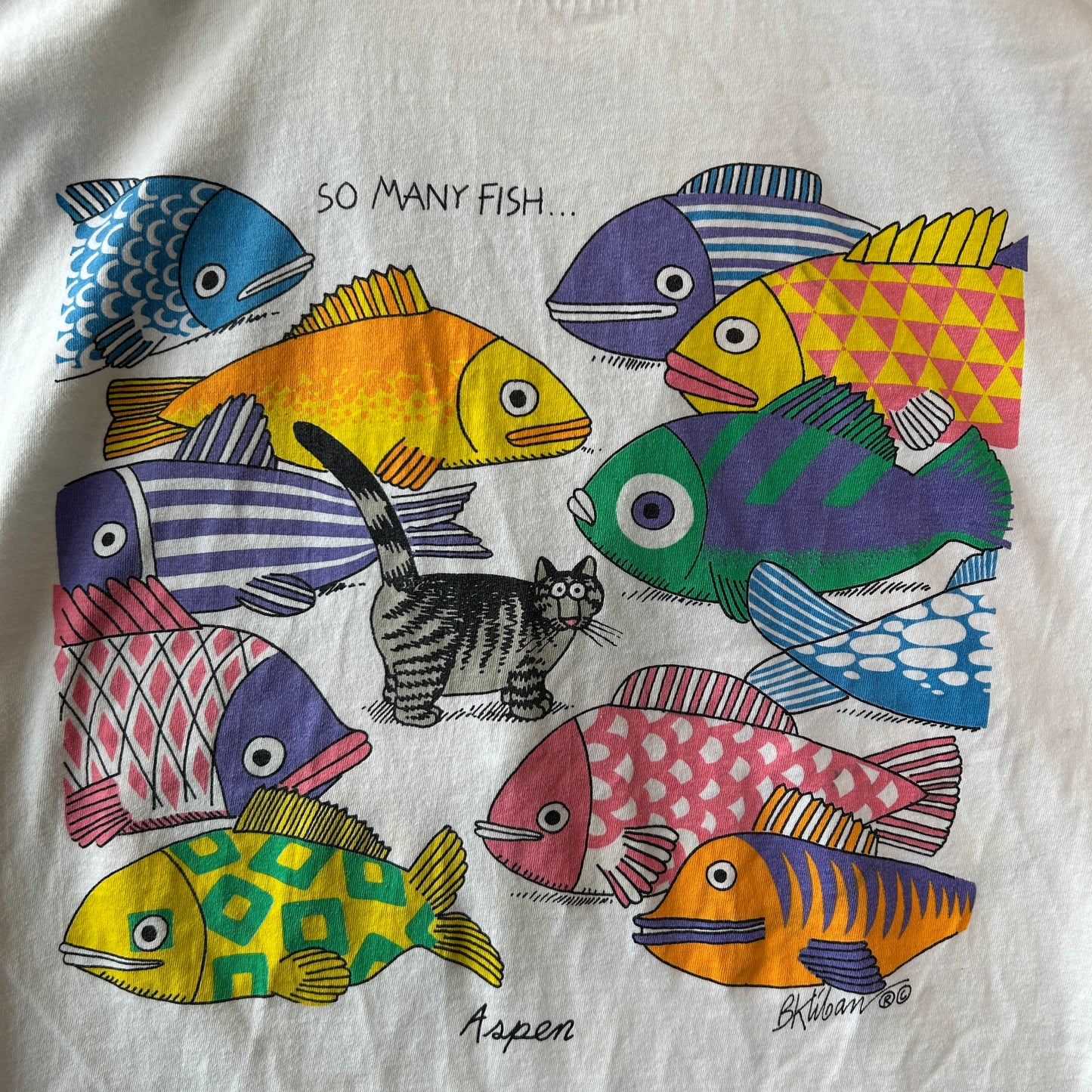 90's Crazy Shirt ”クリバンキャット" プリントTシャツ スーベニア ハワイ 白(L)/C0707T-SO