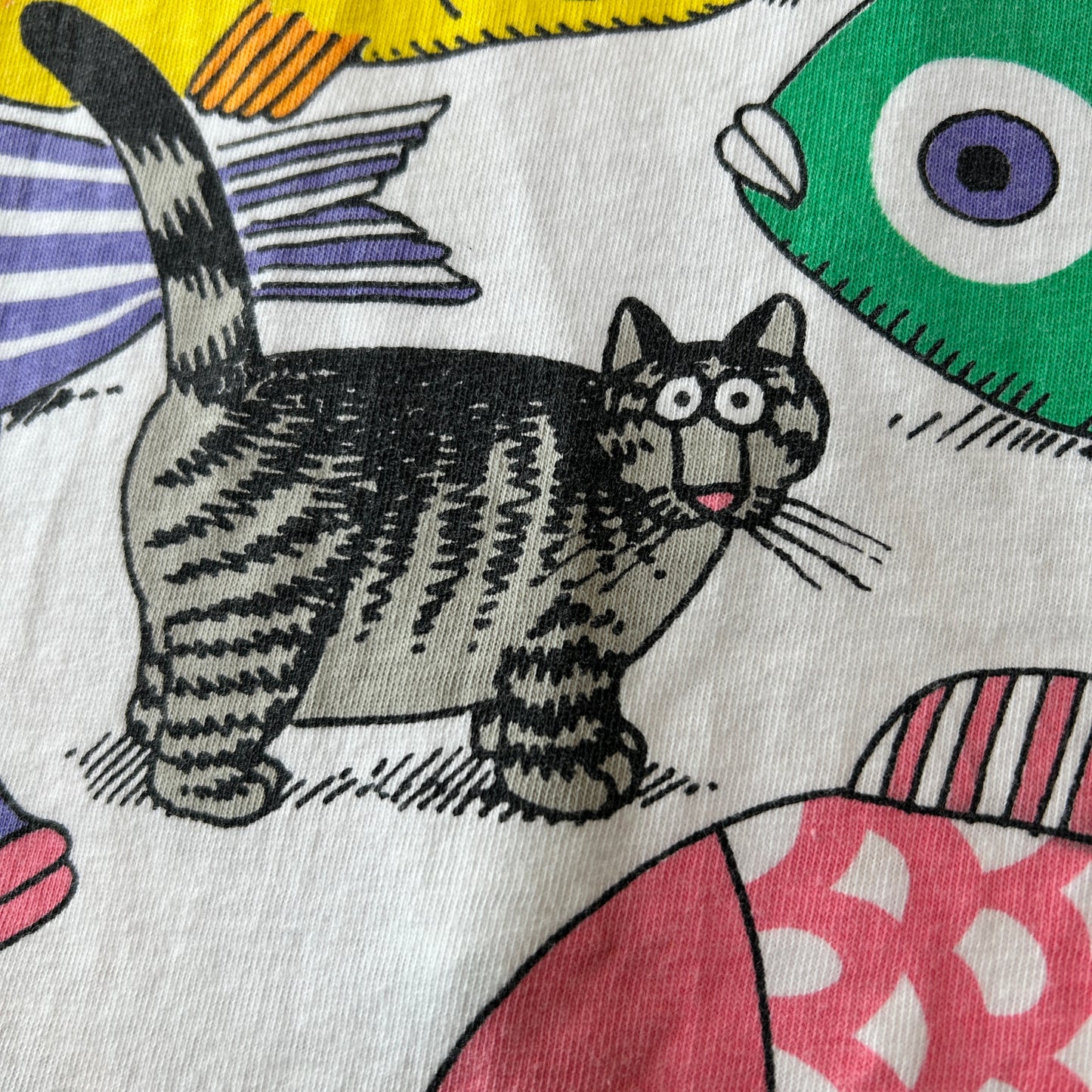 90's Crazy Shirt ”クリバンキャット" プリントTシャツ スーベニア ハワイ 白(L)/C0707T-SO