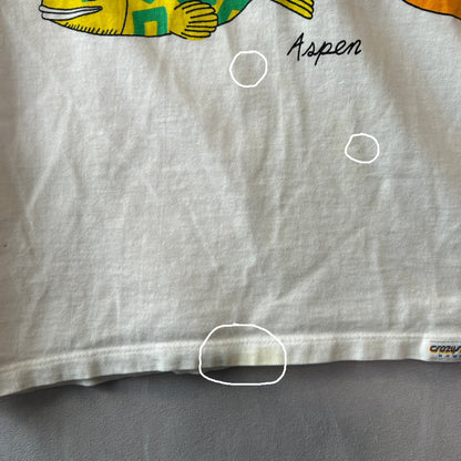 90's Crazy Shirt ”クリバンキャット" プリントTシャツ スーベニア ハワイ 白(L)/C0707T-SO