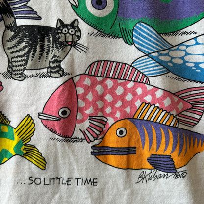 90's Crazy Shirt ”クリバンキャット" プリントTシャツ スーベニア ハワイ 白(L)/C0707T-SO