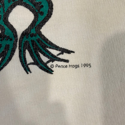 90's Peace Frogs Dr. Seuss "キャット・イン・ザ・ハット” コラボTシャツ 白 (L)/B2789T-SO
