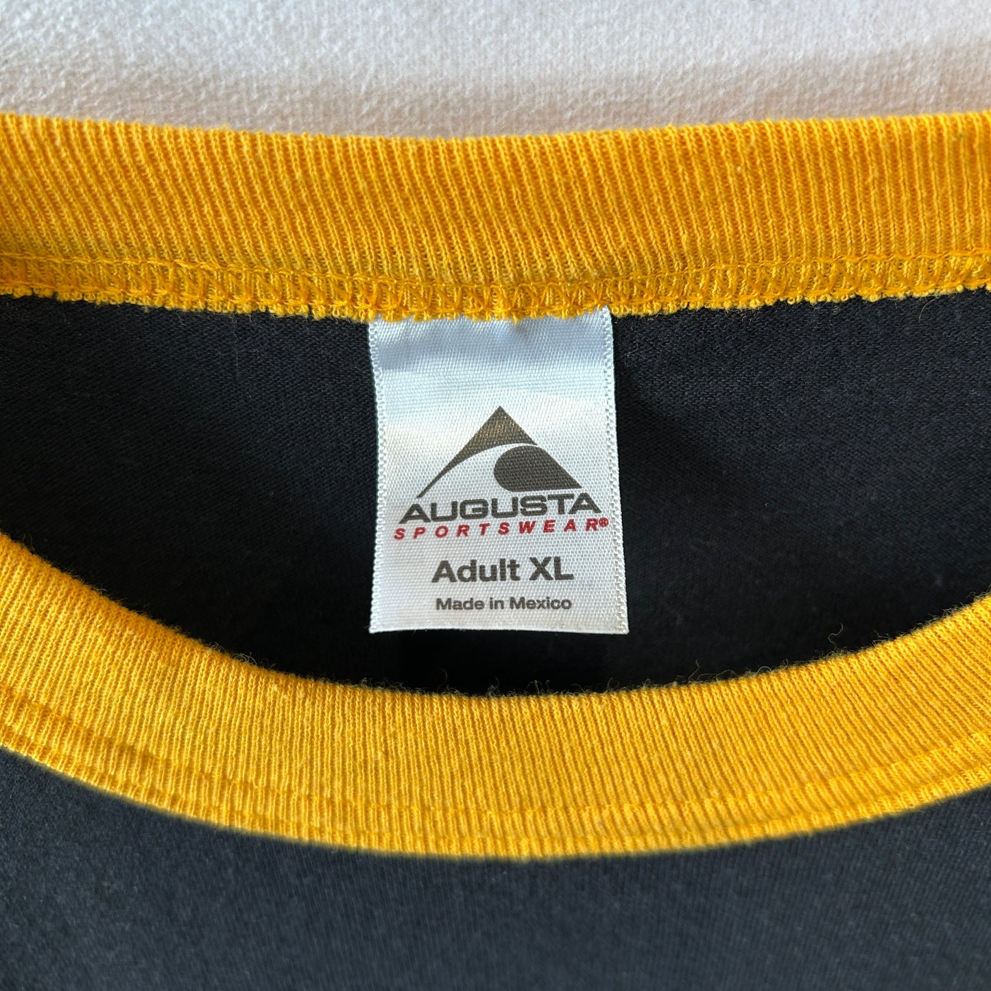 00's AUGUSTA リンガーTシャツ DURRY ブラック/イエロー (XL)/C0705T-SO