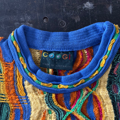 90's COOGI クージー 総柄 3Dニット セーター マルチカラー (S) /B3388K-SO