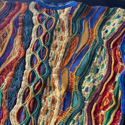 90's COOGI クージー 総柄 3Dニット セーター マルチカラー (S) /B3388K-SO