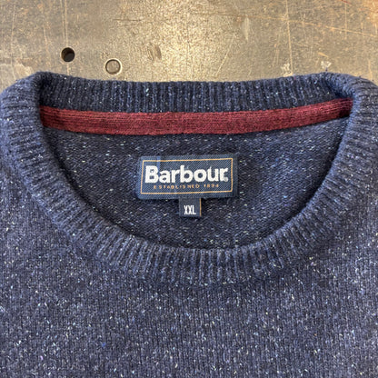 00's Barbour バブアー クルーネック セーター ニット ネイビー (XXL) /B3390K-SO