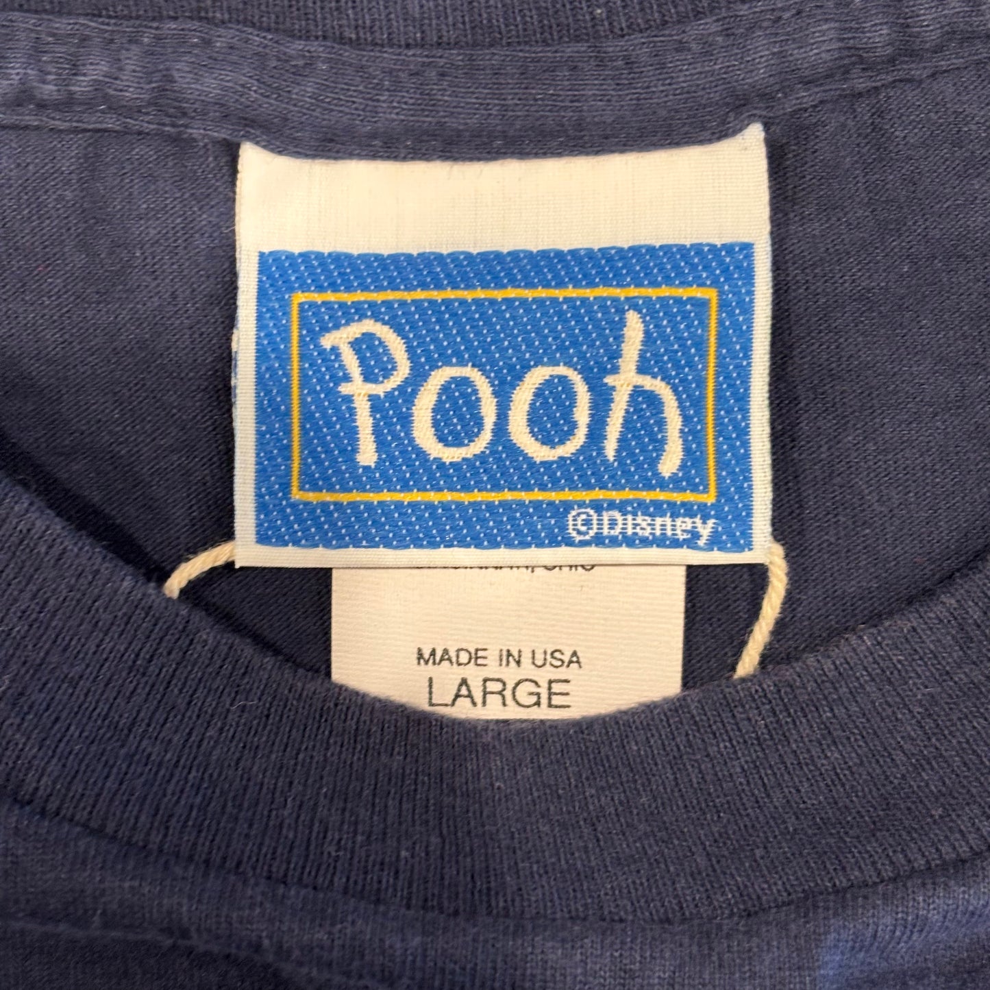 90's Pooh くまのプーさん ディズニーTシャツ 紺 (L)/B2792T-SO