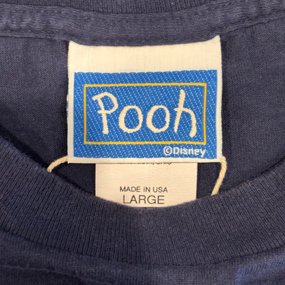 90's Pooh くまのプーさん ディズニーTシャツ 紺 (L)/B2792T-SO