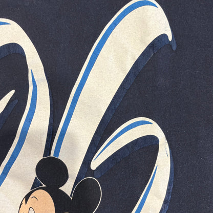 90's Disney '96 ミッキープリント ディズニーTシャツ 紺 (XL)/B2791T-SO