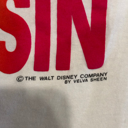 90's Velva Sheen WISCONSIN ミッキーと仲間たち ディズニーTシャツ 白 (XL)/B2191T-SO