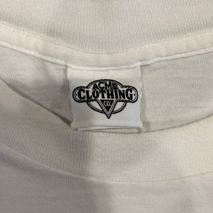 90's ACME CLOTHING WB ルーニーテューンズ ロード・ランナー キャラクターTシャツ 白 (XL)/B2148T-SO