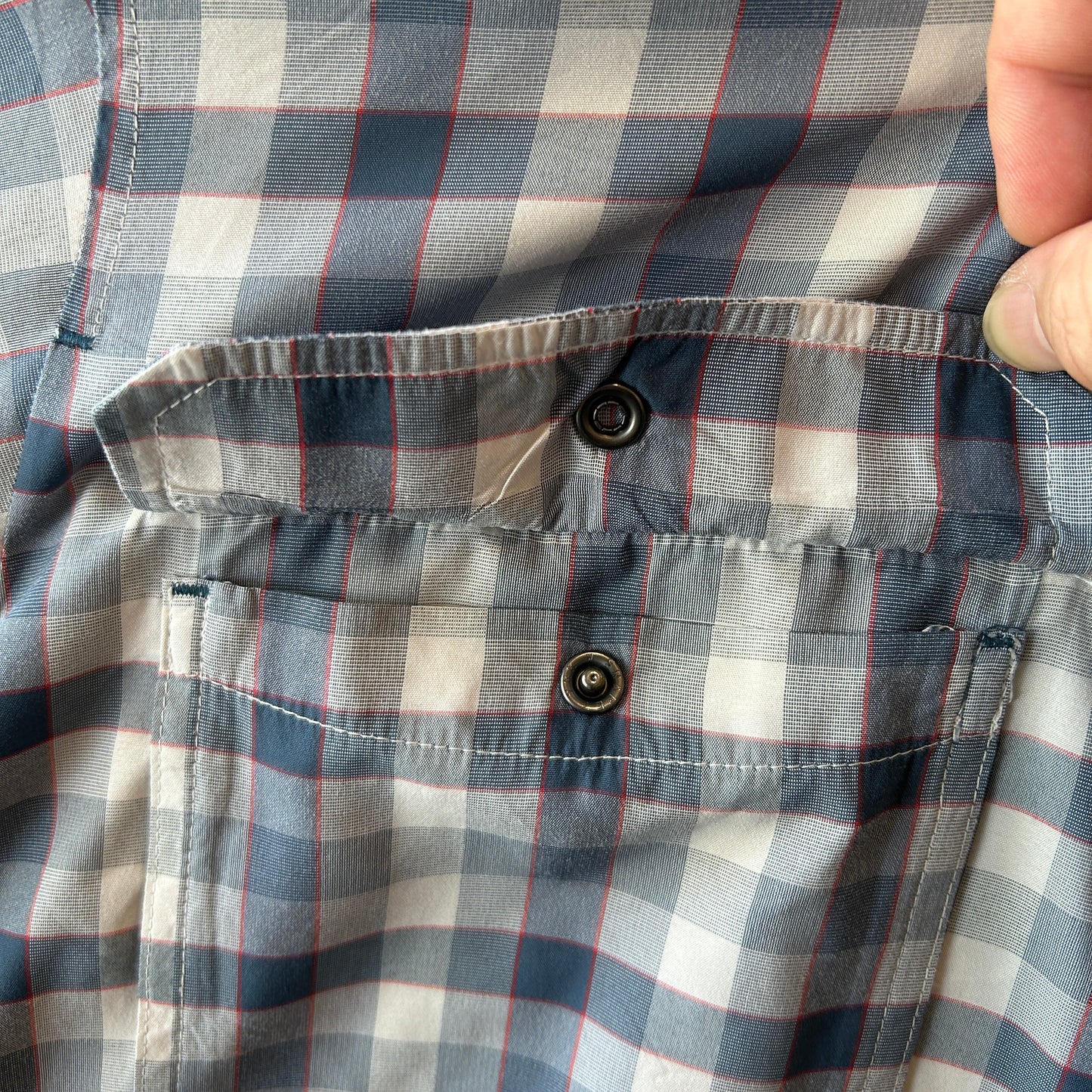 Patagonia パタゴニア ”El Ray Shirt" チェックシャツ ポリエステル/ナイロン グレー(L)/C1120SH-SO