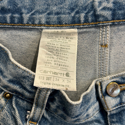 00's Carhartt カーハート ダブルニー デニムペインターパンツ B73 DST (34×34)/C0452P-SO