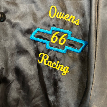 90's ブランド不明 ナイロンスタジャン シボレー Owens 66 racing   黒 (M)/A7720J-SO