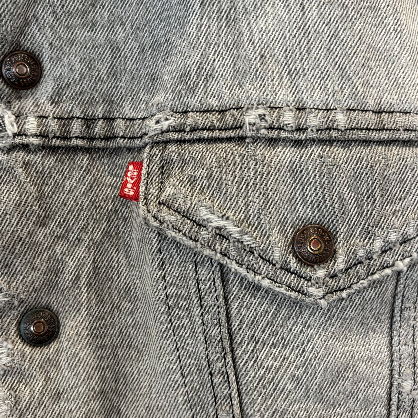 80's Levi's リーバイス ボアデニムベスト 白グレー (XL)/A5328V-SO