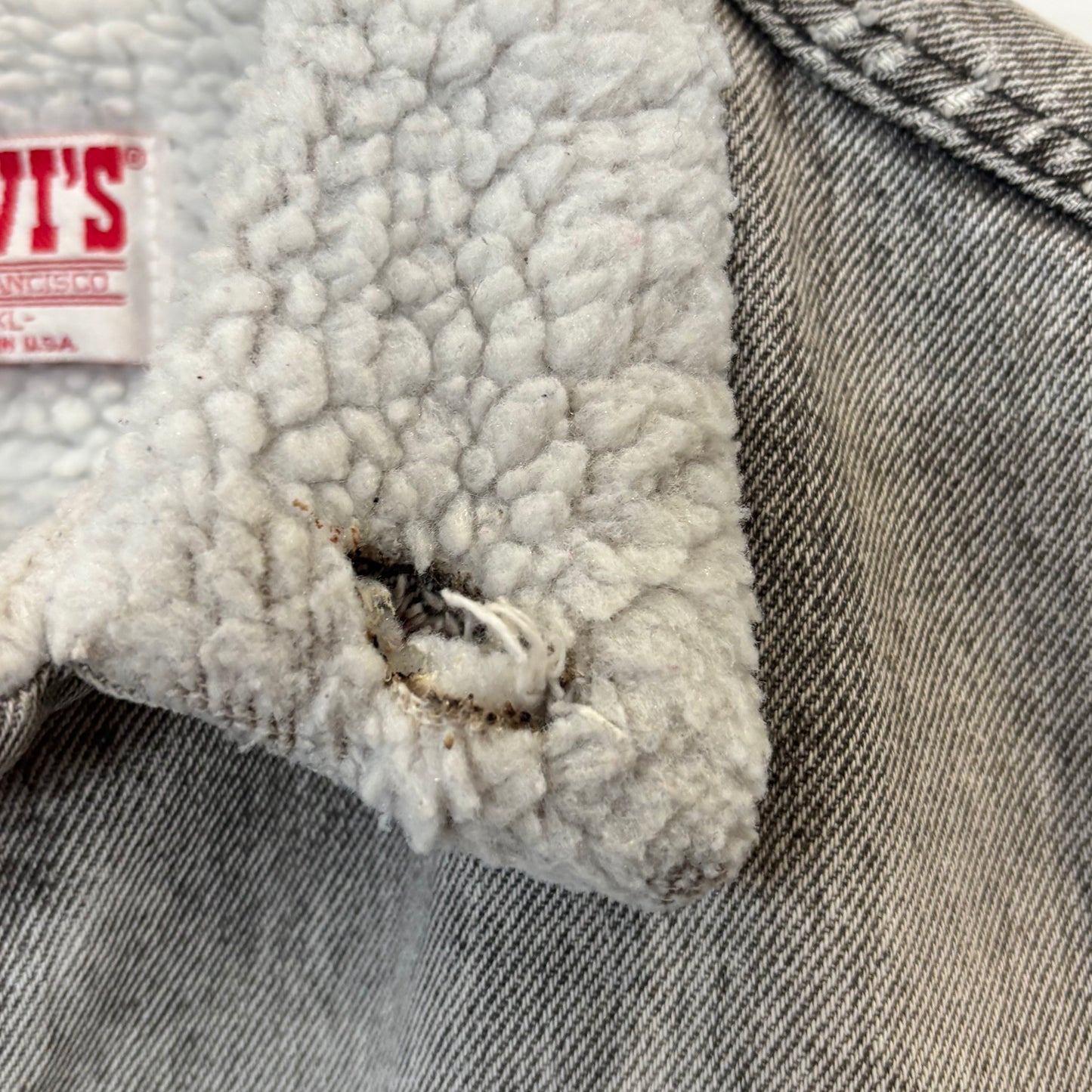 80's Levi's リーバイス ボアデニムベスト 白グレー (XL)/A5328V-SO