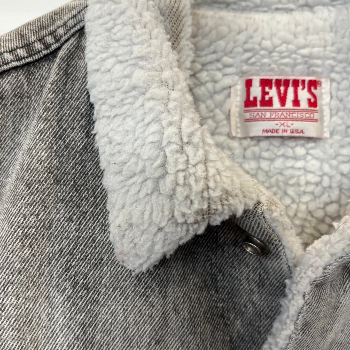 80's Levi's リーバイス ボアデニムベスト 白グレー (XL)/A5328V-SO