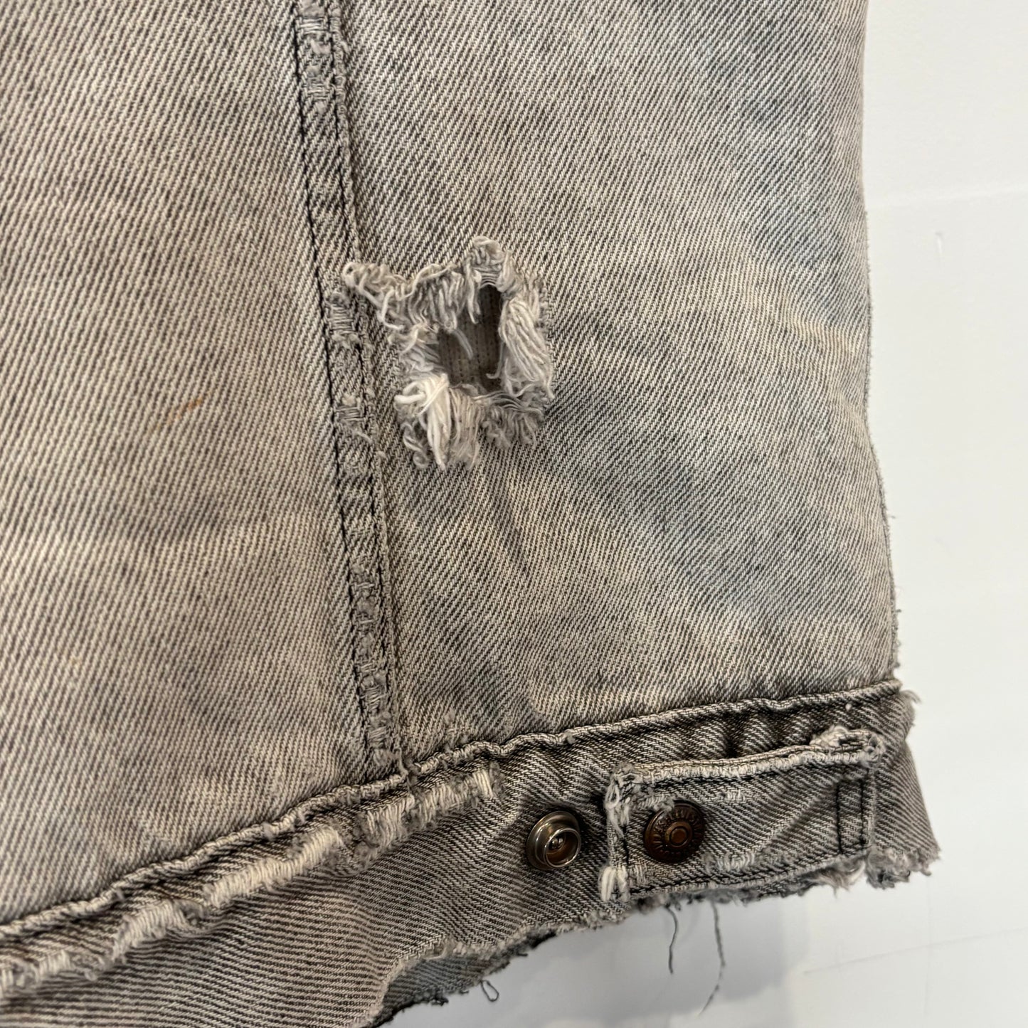 80's Levi's リーバイス ボアデニムベスト 白グレー (XL)/A5328V-SO