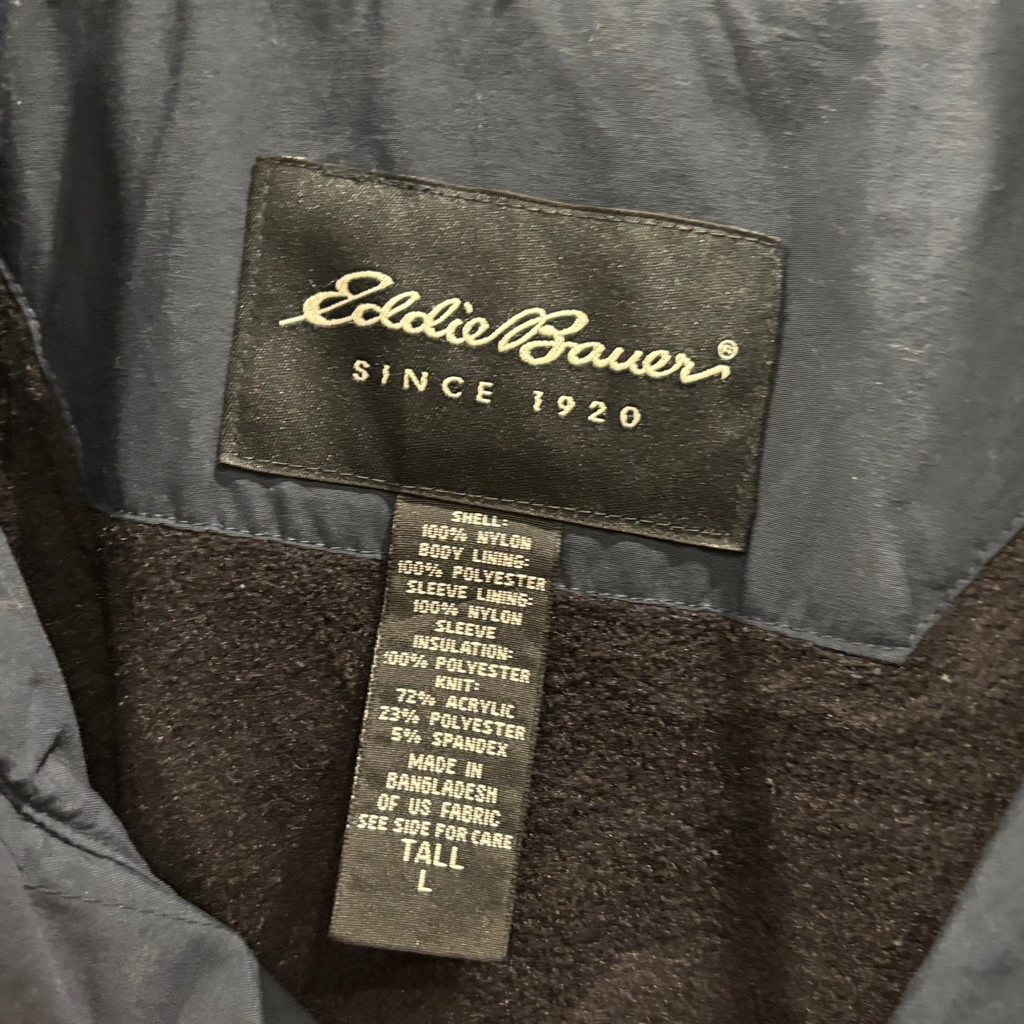 00's Eddie Bauer ナイロンジャケット 紺 (tall L)/A8962J-SO