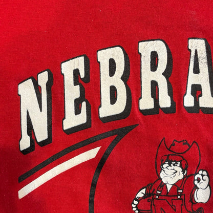 80's Champion NEBRASKA ネブラスカ・コーンハスカーズ スポーツTシャツ 赤 (M)/A3808T-SO