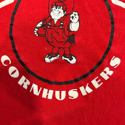 80's Champion NEBRASKA ネブラスカ・コーンハスカーズ スポーツTシャツ 赤 (M)/A3808T-SO