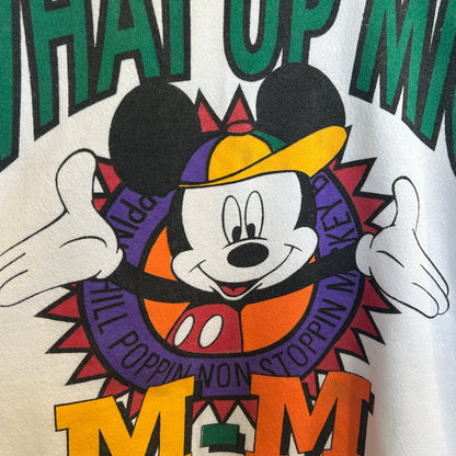 90's Mickey by Jerry Leigh "What Up Mic" フーディ 白 (ONE SIZE)/C1424S-SO