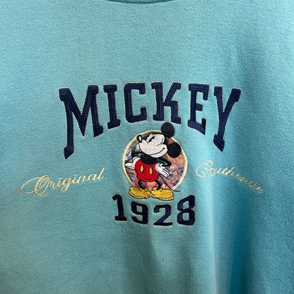 00's Mickey & Co. ミッキー 1928 Original Authentic ディズニースウェット 水色 (L)/B0325S-SO