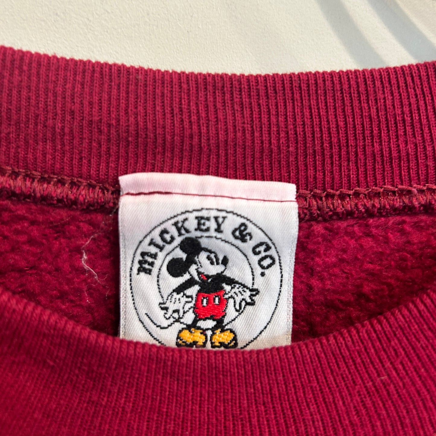 90's Mickey & Co. ミッキーマウス プリントスウェット えんじ (XL)/B3645S-SO