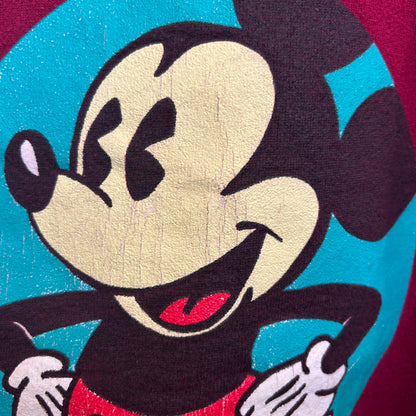 90's Mickey & Co. ミッキーマウス プリントスウェット えんじ (XL)/B3645S-SO