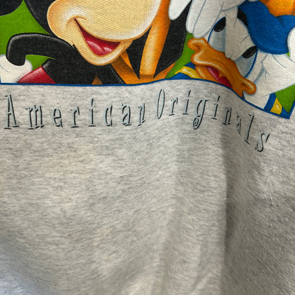 90's ~ The Disney catalog ミッキー＆グーフィ＆ドナルド ディズニースウェット 白 (L)/C1425S-SO
