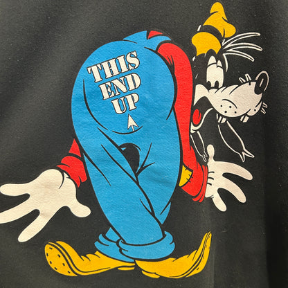 90's Mickey & Co. グーフィー "THIS END UP" ディズニースウェット 黒 (XL)/C1426S-SO