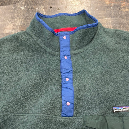90's Patagonia パタゴニア スナップT シンチラ フリース プルオーバー 深緑 (L) /A9843F-SO