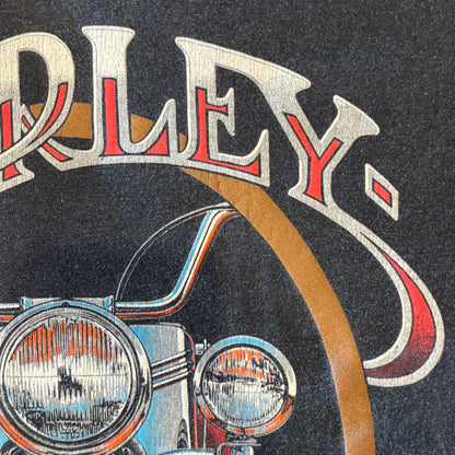 80's Harley-Davidson KSH-ANSBACH GERMANY ハーレープリントTシャツ 黒 (XL)/A3088T-SO