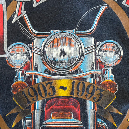 80's Harley-Davidson KSH-ANSBACH GERMANY ハーレープリントTシャツ 黒 (XL)/A3088T-SO