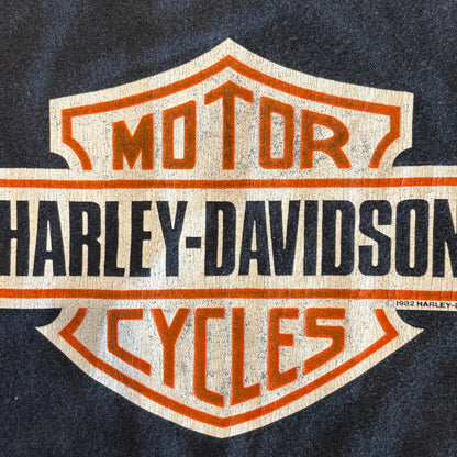 80's Harley-Davidson KSH-ANSBACH GERMANY ハーレープリントTシャツ 黒 (XL)/A3088T-SO