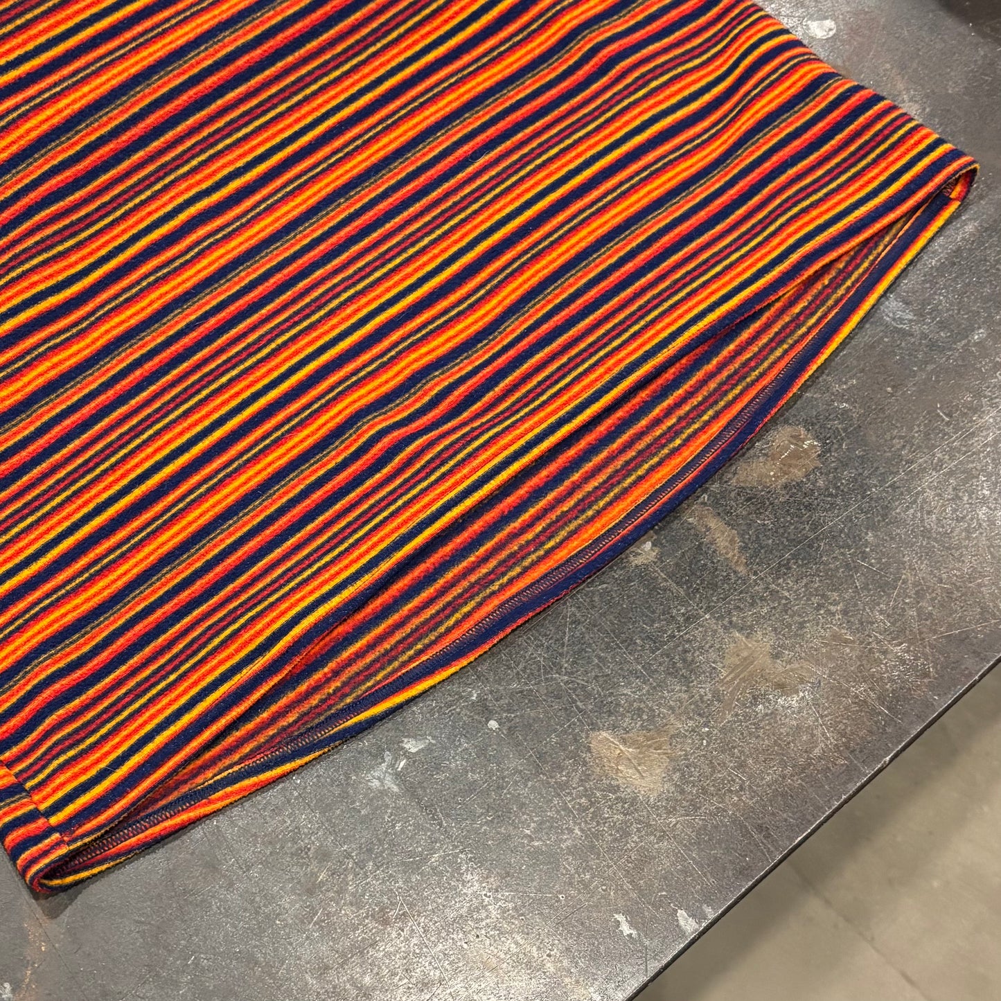 90's Patagonia パタゴニア Capilene キャプリーン フリース プルオーバー マルチボーダー オレンジネイビー (L) /A9841F-SO